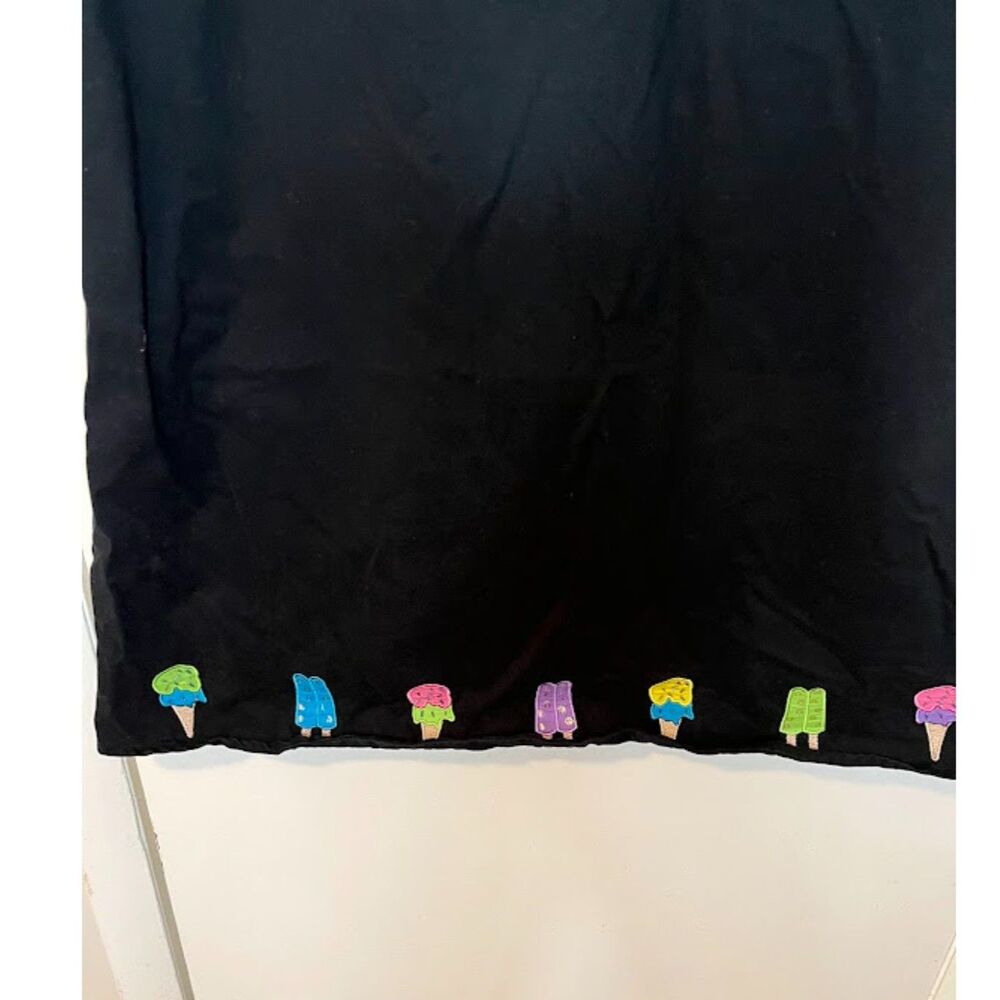 Quacker Factory Whimsical Black Jumper Dress Jacket Set Ice Cream Popsicle M - Picture 8 of 11